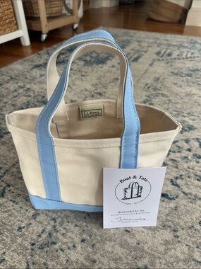 NWT LL Bean boat tote mini seaboard blue